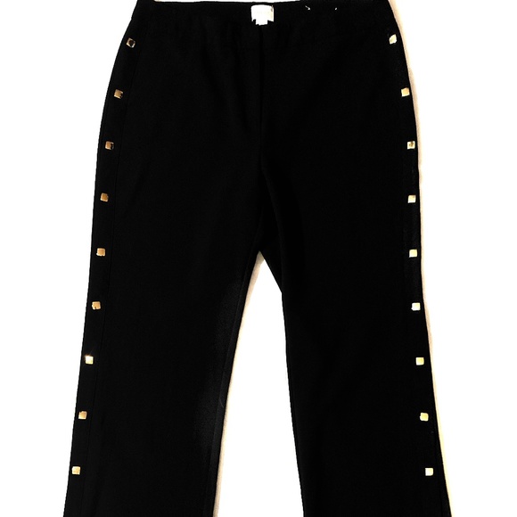 EUC Chico’s Wide Leg Gold Studded Dress Pants - Picture 1 of 10